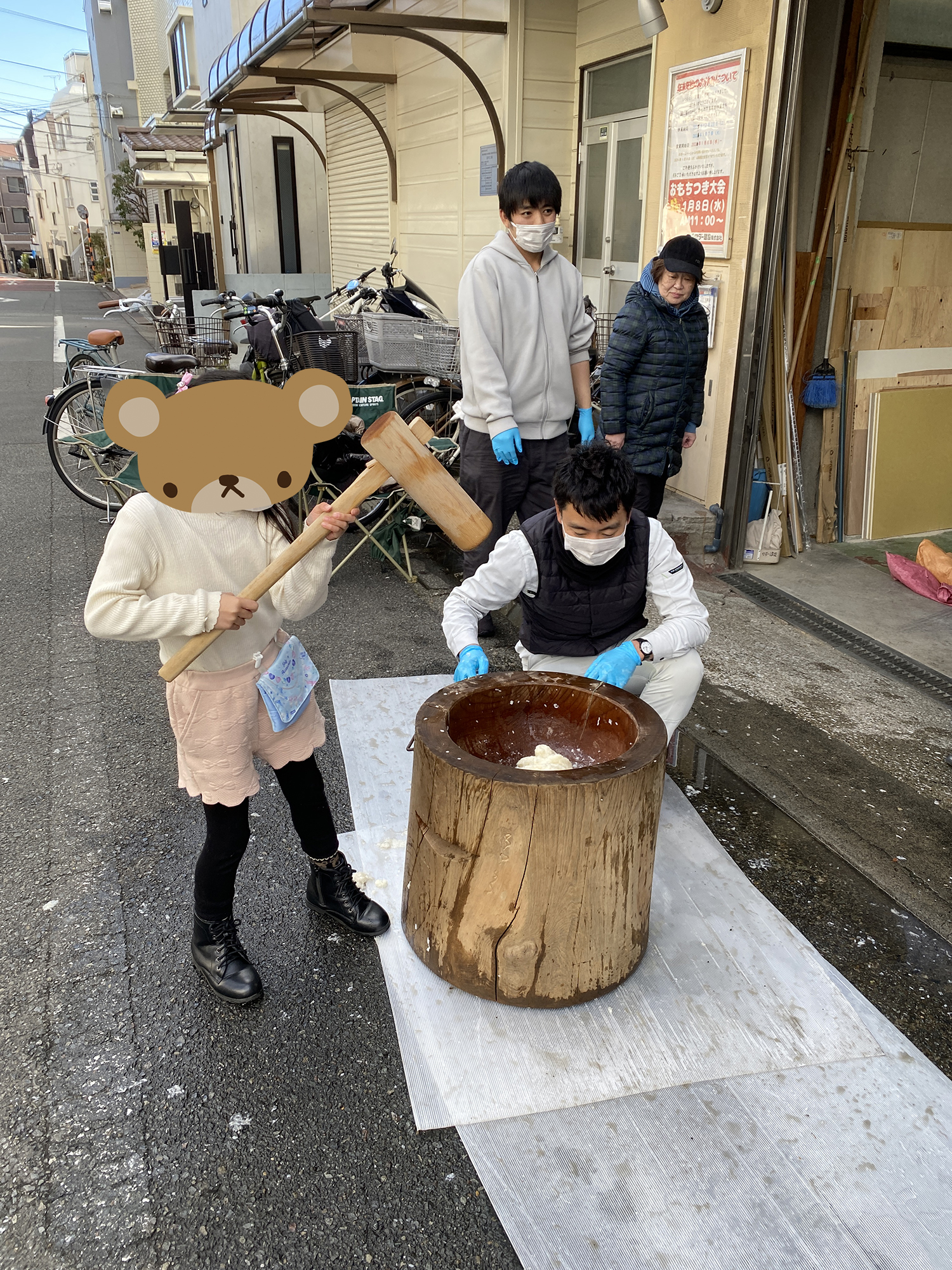 餅つき体験